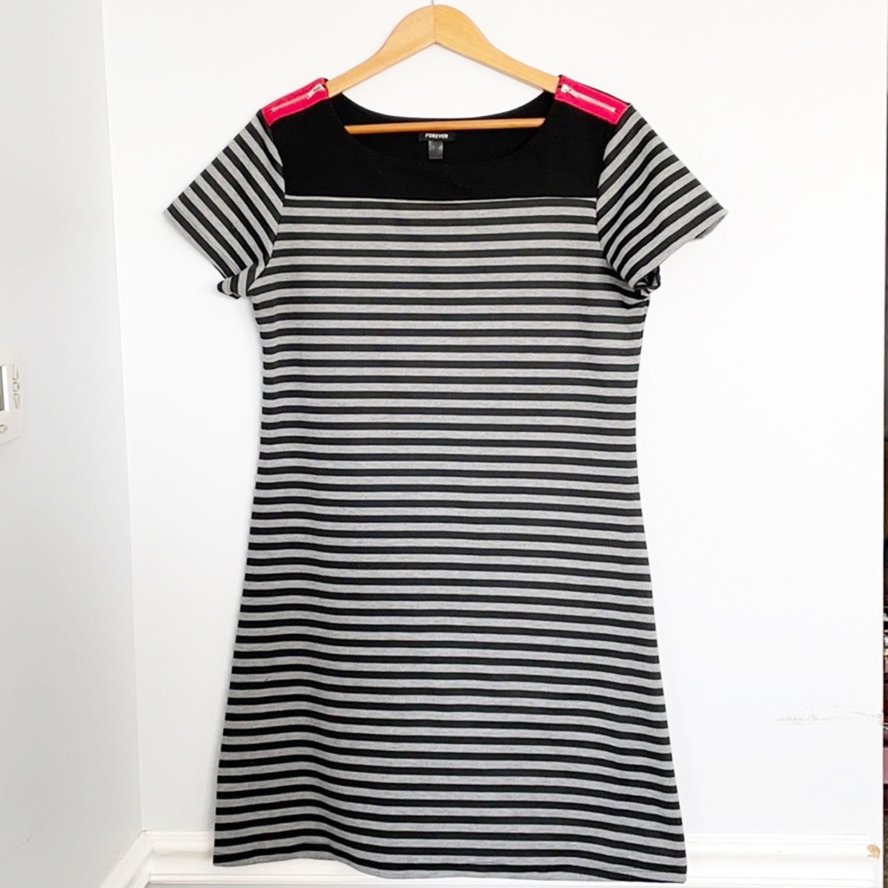 Forever Striped Ponte Dress